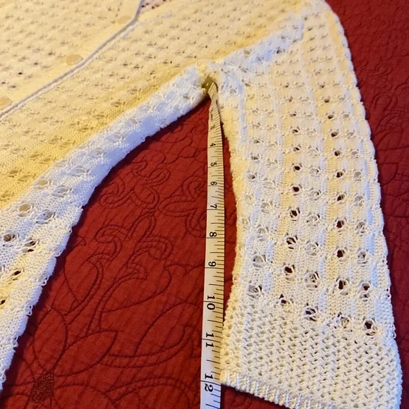 Coldwater Creek pointelle cardigan, size L (14) - Picture 5 of 11
